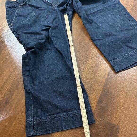 St John Sport Cropped Jeans Denim Capris Thick Stitch Boho Casual Y2K Sz 16 - Picture 4 of 7